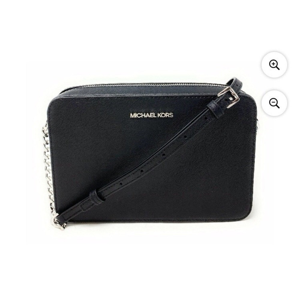 NWT - Michael Kors Crossbody Bag Black Saffiano Leather Jet Set East West Purse